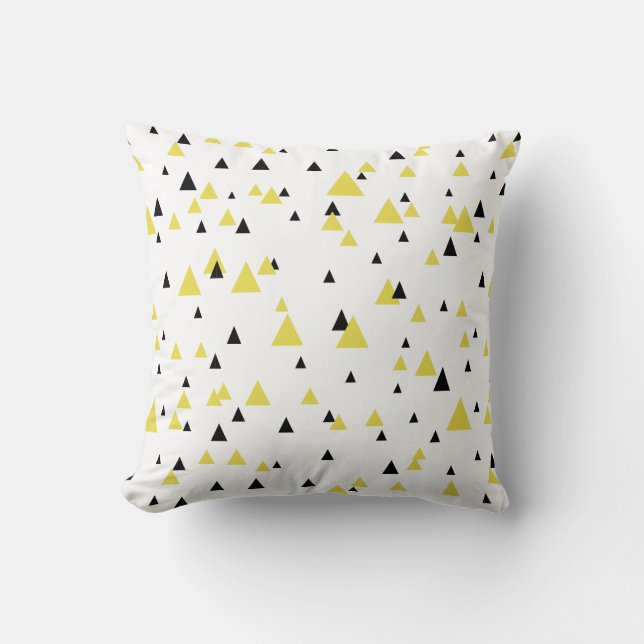 Coussin Motif géométrique jaune et noir Personnalisé (Recto)