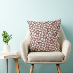 Coussin Motif géométrique Jaune Maroon