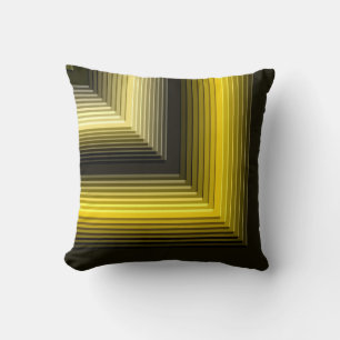 Coussin motif géométrique jaune noir