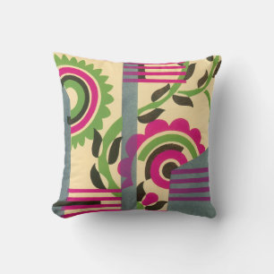 Coussin Motif géométrique Jazz Pochoir Art Déco vintage