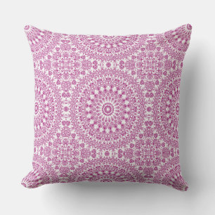 Coussin Motif géométrique Magenta Mandala