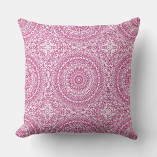 Coussin Motif géométrique Mandala Mûre