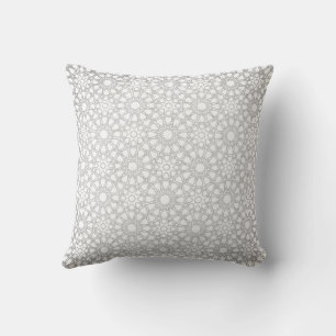 Coussin Motif Géométrique Marocain Gris Élégant