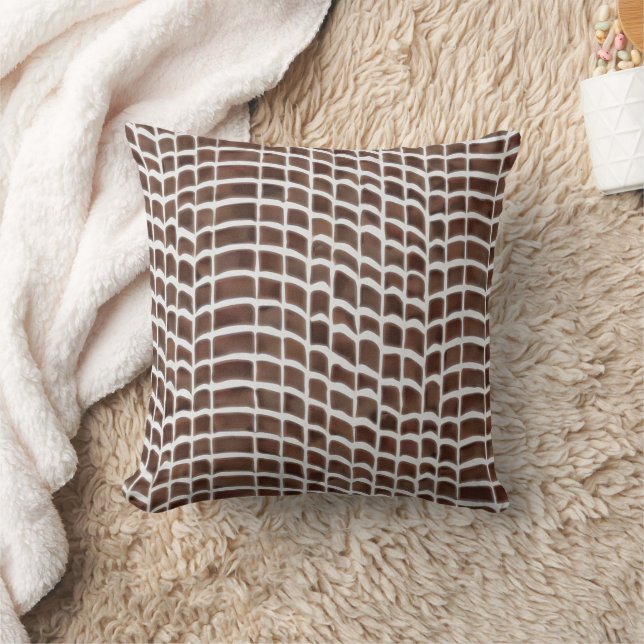 Coussin Motif géométrique marron aquarelle (Couverture)