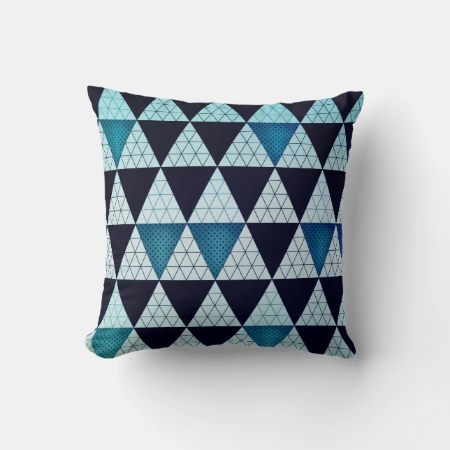 Coussin Motif géométrique masculin de triangles de noir (Recto)