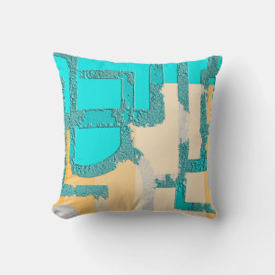 Coussin Motif Géométrique Moderne à Blocs de Couleurs