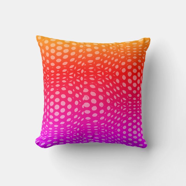 Coussin Motif géométrique moderne à points bleus  (Recto)