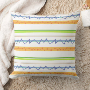 Coussin Motif géométrique moderne à rayures et à zigzags