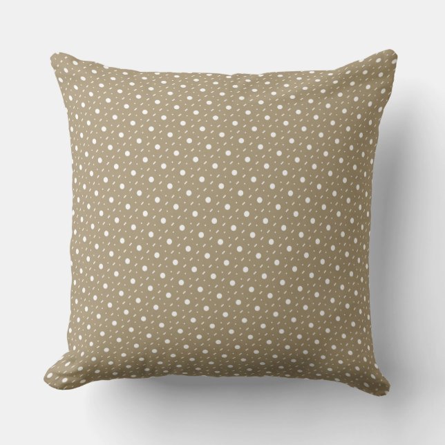 Coussin Motif géométrique moderne beige et blanc (Recto)