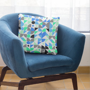 Coussin Motif géométrique moderne bleu Mint vert