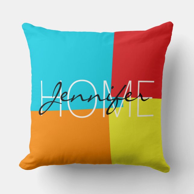 Coussin Motif géométrique moderne couleur rétro #4 (Recto)
