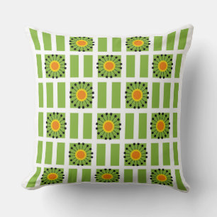 Coussin Motif géométrique moderne Dandelion vert jaune