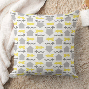 Coussin Motif géométrique moderne de flèches et de maisons