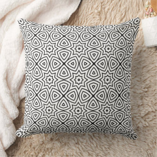 Coussin Motif géométrique moderne noir et blanc