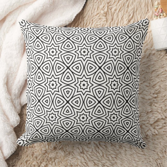 Coussin Motif géométrique moderne noir et blanc (Couverture)