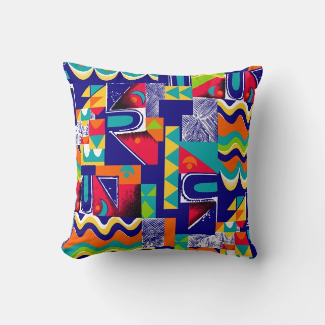 Coussin Motif géométrique moderne transparent (Recto)