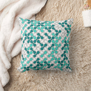 Coussin Motif géométrique moderne Turquoise vert
