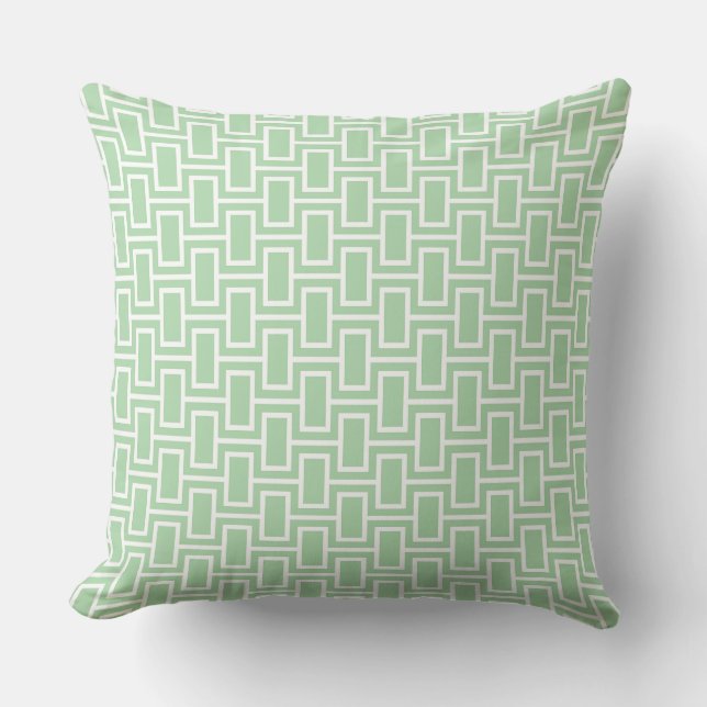 Coussin  Motif Géométrique Moderne : Vert Clair  (Recto)
