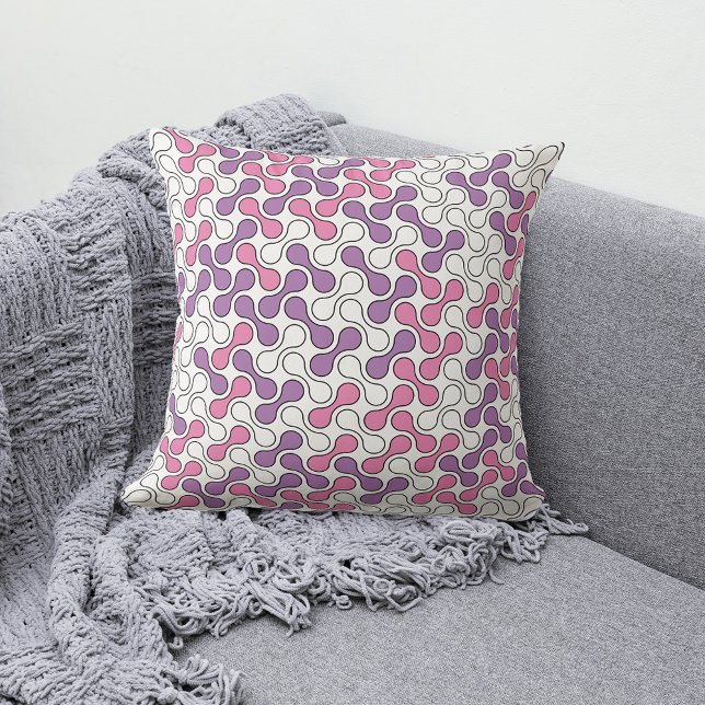 Coussin Motif géométrique moderne violet rose (Créateur téléchargé)