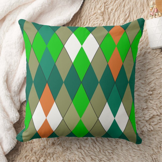 Coussin Motif géométrique multicolore losanges minimalisme (Couverture)