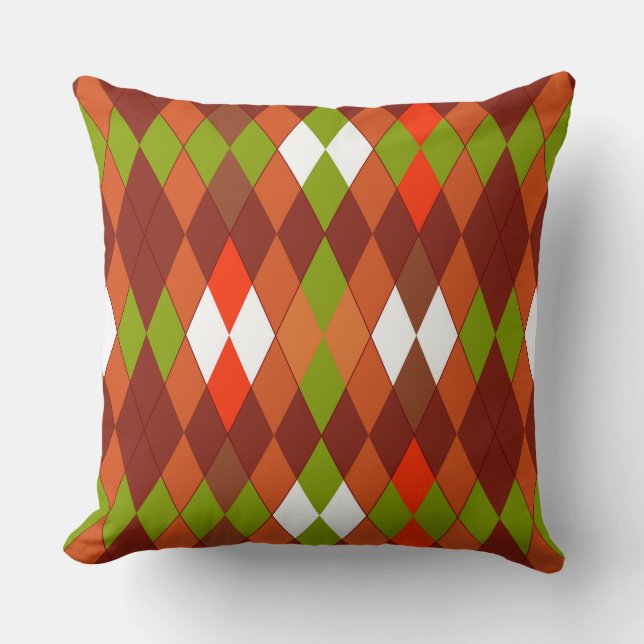 Coussin Motif géométrique multicolore losanges rétro  (Recto)