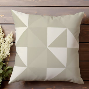 Coussin Motif géométrique neutre demi-ton avec triangles