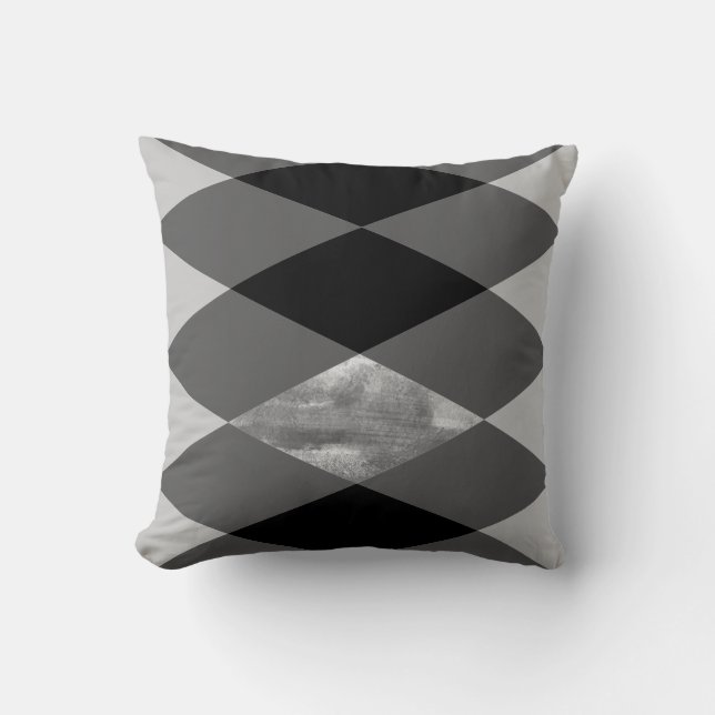 Coussin Motif géométrique noir et blanc (Recto)