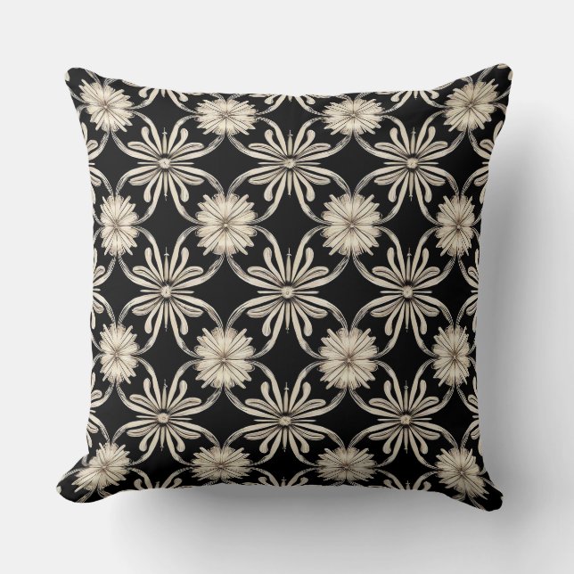 Coussin Motif géométrique noir et blanc (Recto)