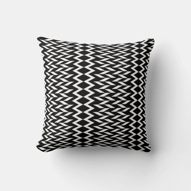 Coussin Motif géométrique noir et blanc (Recto)