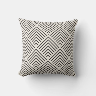 Coussin Motif géométrique noir et blanc avec chevauchement