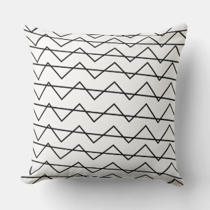 Coussin Motif géométrique noir et blanc Chevron