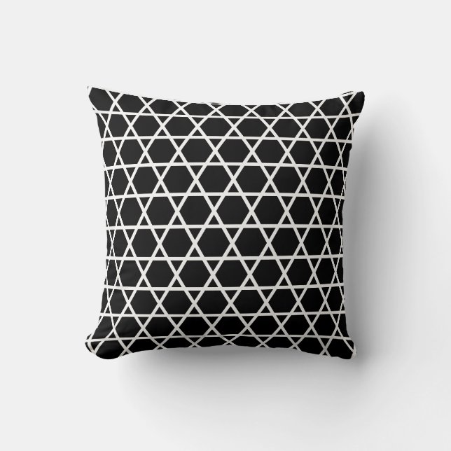 Coussin Motif géométrique noir et blanc élégant (Recto)