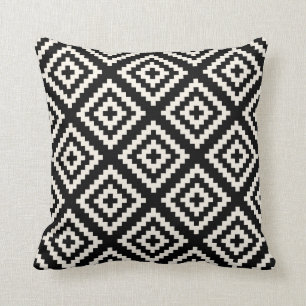 Coussin Motif géométrique noir et crème