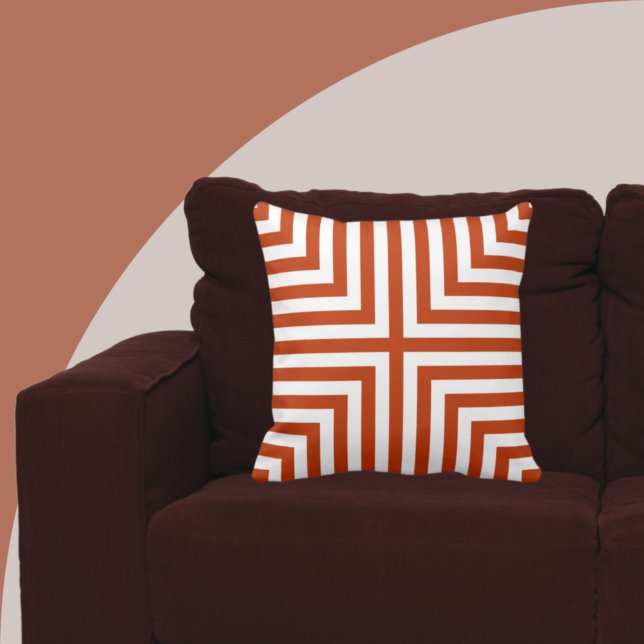 Coussin Motif géométrique orange et blanc (Créateur téléchargé)