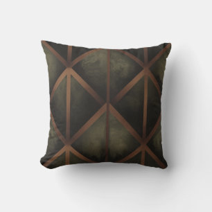 Coussin Motif Géométrique Orange Et Élégance Verte