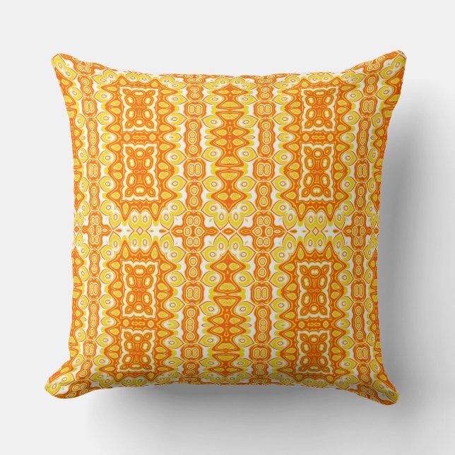 Coussin Motif géométrique orange et jaune (Recto)