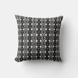 Coussin Motif géométrique ovale élégant noir et blanc