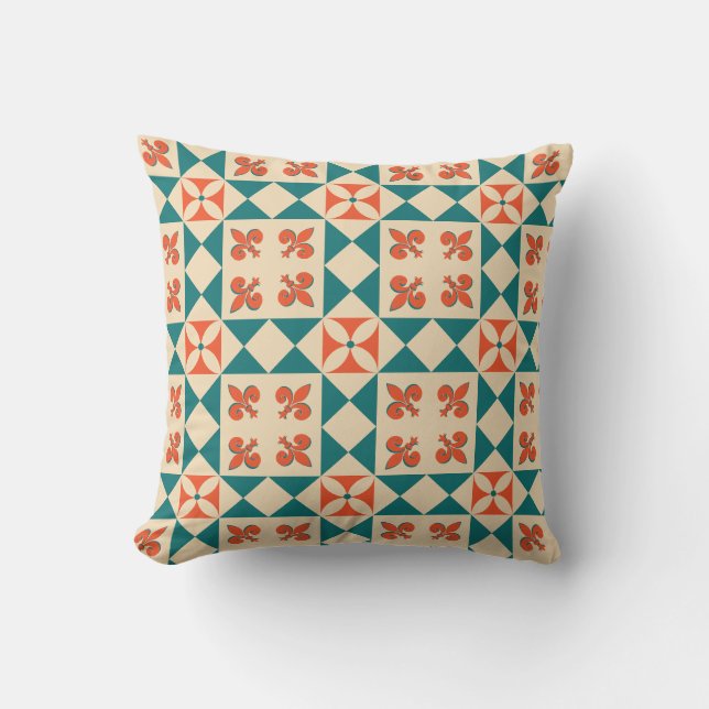 Coussin Motif géométrique rétro (Recto)