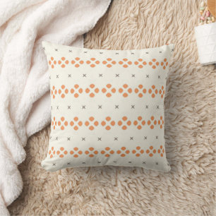 Coussin Motif géométrique rétro à pois orange
