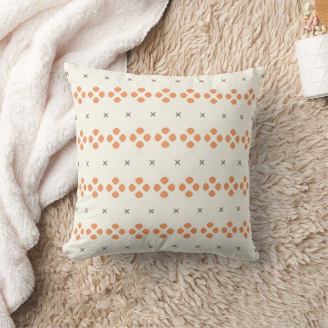 Coussin Motif géométrique rétro à pois orange (Couverture)