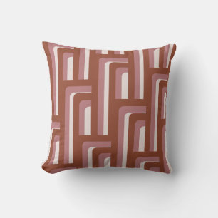 Coussin Motif géométrique Retro Boho Terracotta