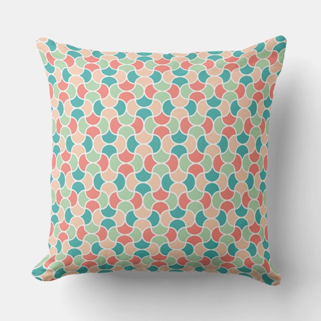 Coussin Motif géométrique rétro captivant (Recto)