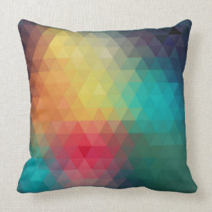 Coussin Motif géométrique rétro coloré 1