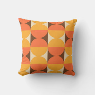 Coussin Motif géométrique rétro demi-carré et cercle