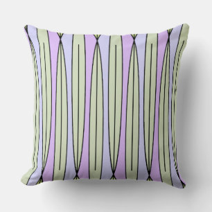 Coussin Motif géométrique rétro en Pastel Green & Lavender