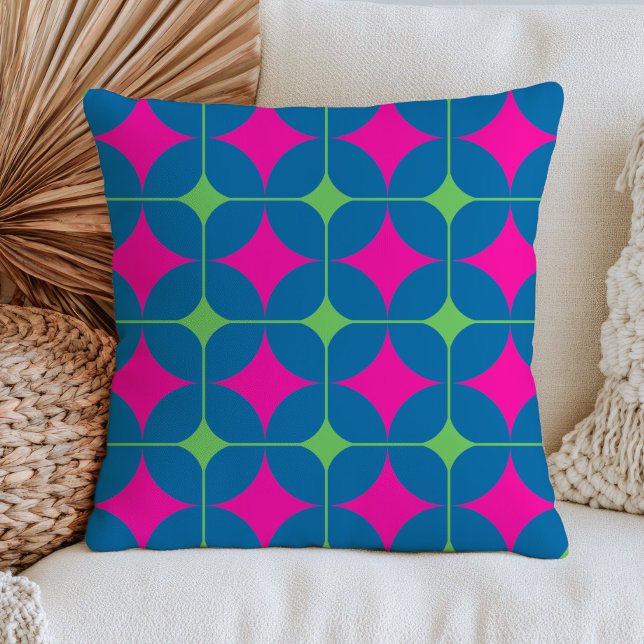 Coussin Motif géométrique rétro gras moderne du milieu du  (Créateur téléchargé)