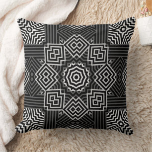 Coussin Motif géométrique rétro multicolore
