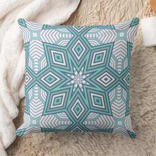 Coussin Motif géométrique rétro multicolore