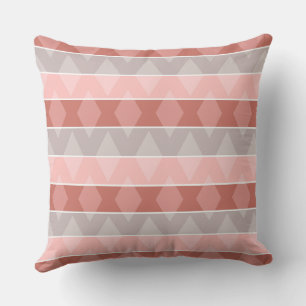 Coussin Motif géométrique rétro rayé multicolore