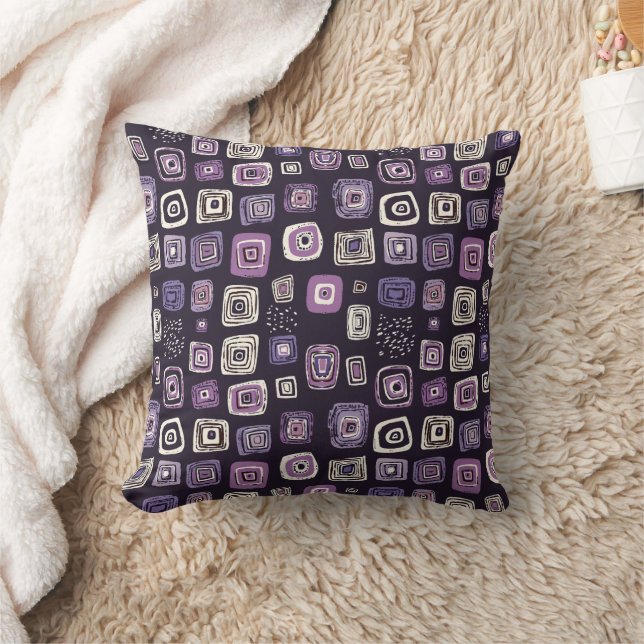 Coussin Motif géométrique rétro violet (Couverture)